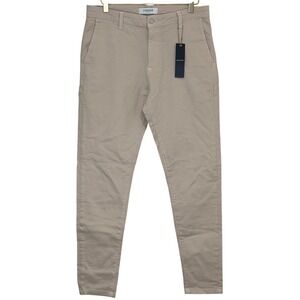 Legend London Spray On Chino Pants Stone Beige Stretch Slim Tapered Mens 32
